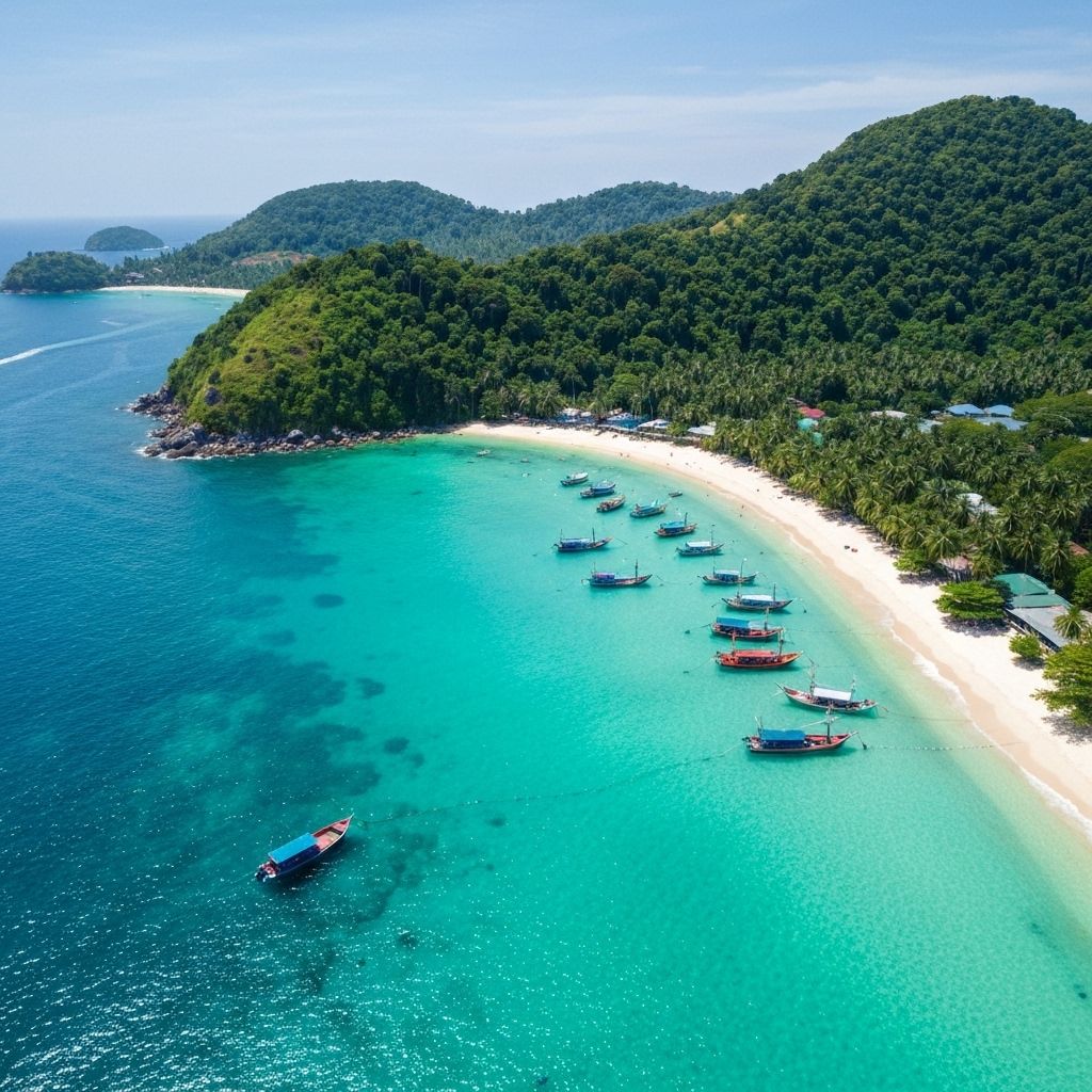 Aerial view of Koh Samui bay